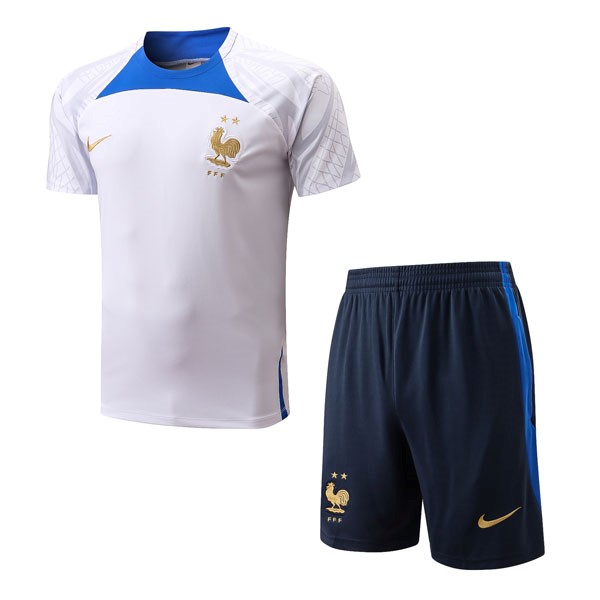 Trainingsshirt Frankreich Komplett-Set 2022-2023 Weiß